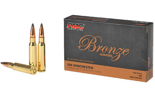 Ammunition PMC Ammunition Bronze 308Win PMC BRNZ 308WIN 150GR SP 20/200 • Model: Bronze